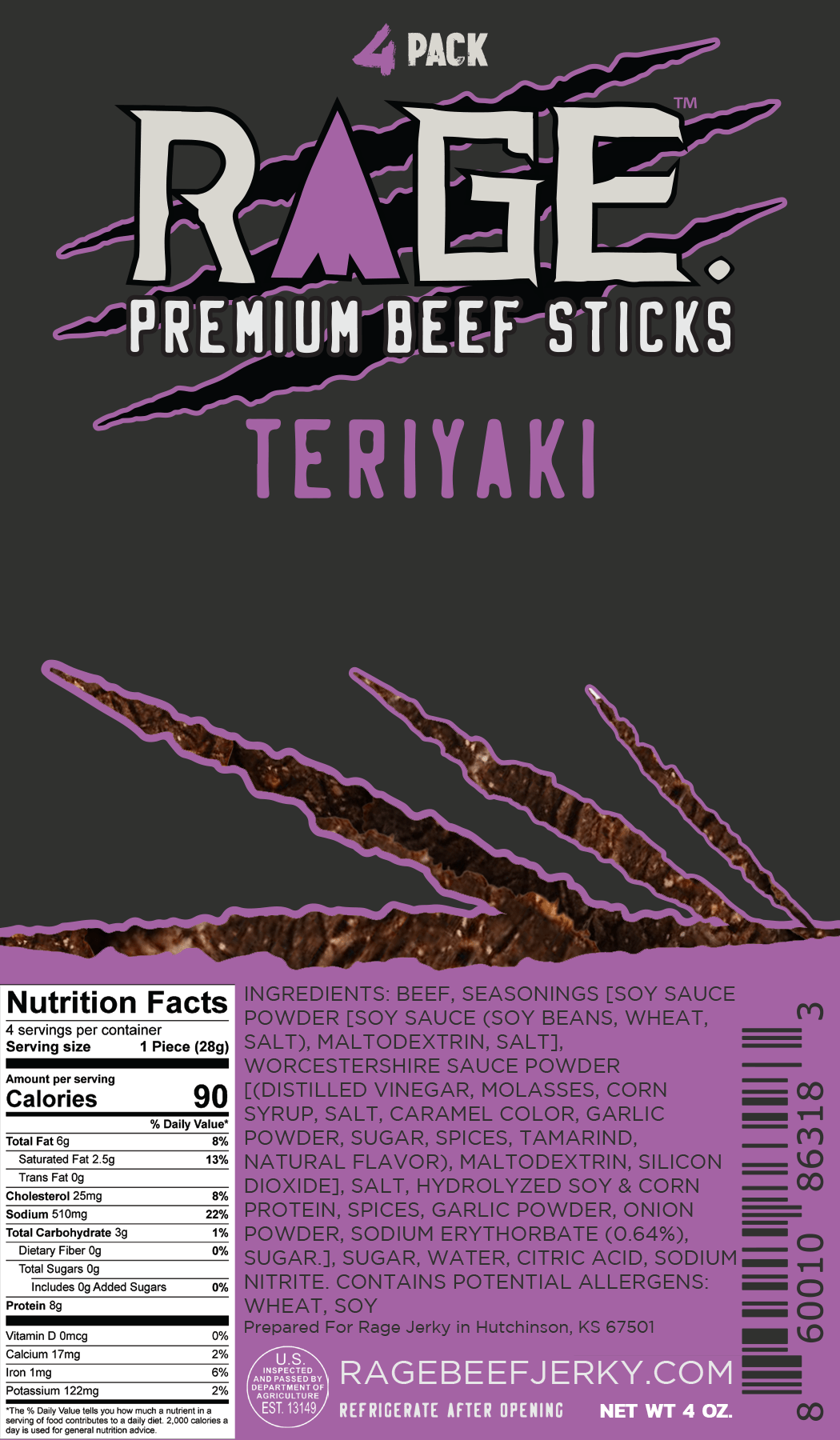 Rage Teriyaki Beef Sticks