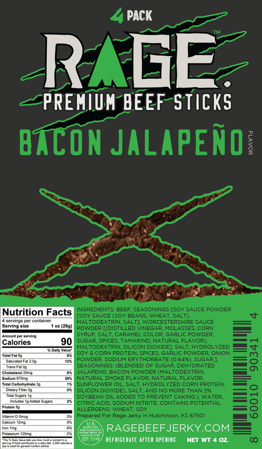 Rage Bacon Jalapeno Beef Sticks