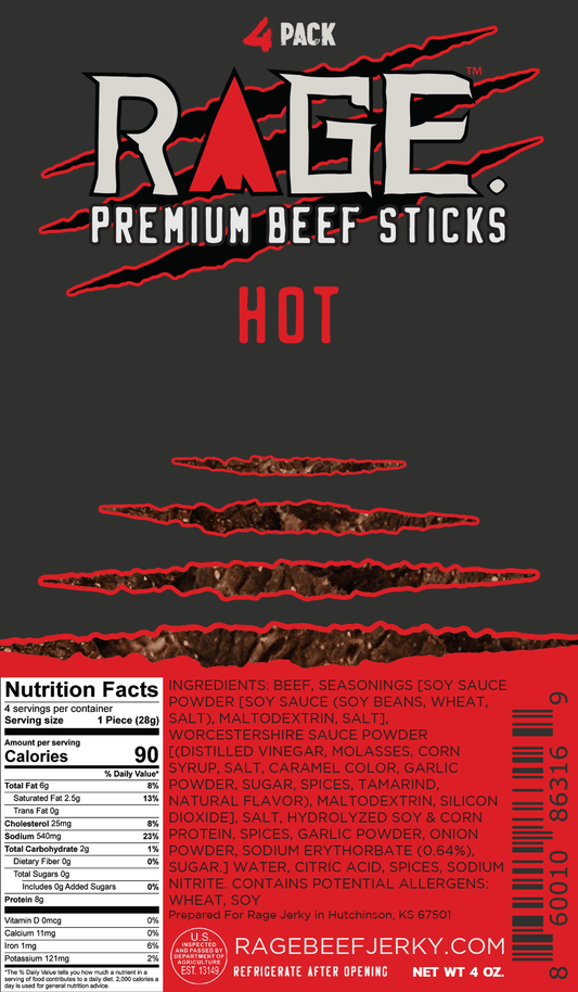 Rage Hot Beef Sticks